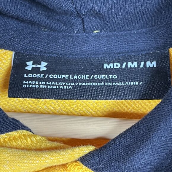 Under Armour the Rock Blood Sweat Respect Yellow Workout Hoodie Size Medium - Picture 3 of 3